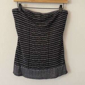The Limited Metallic Stretch Knit Tube Top Black Striped Size M Y2K Sequins 2006